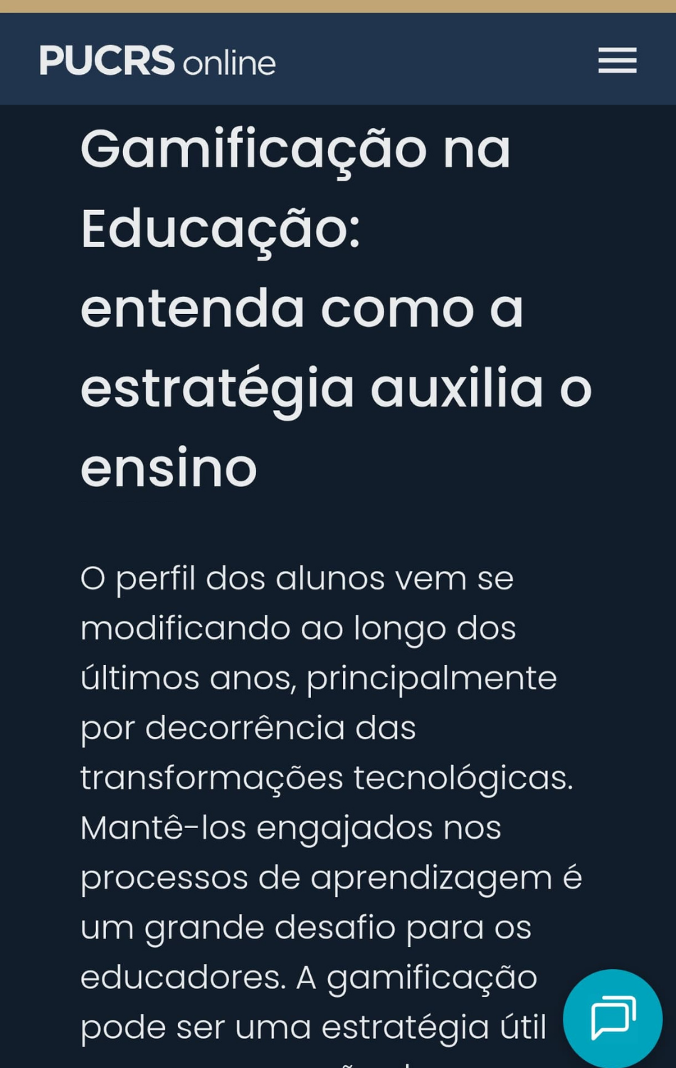 Matéria sobre gamificação
