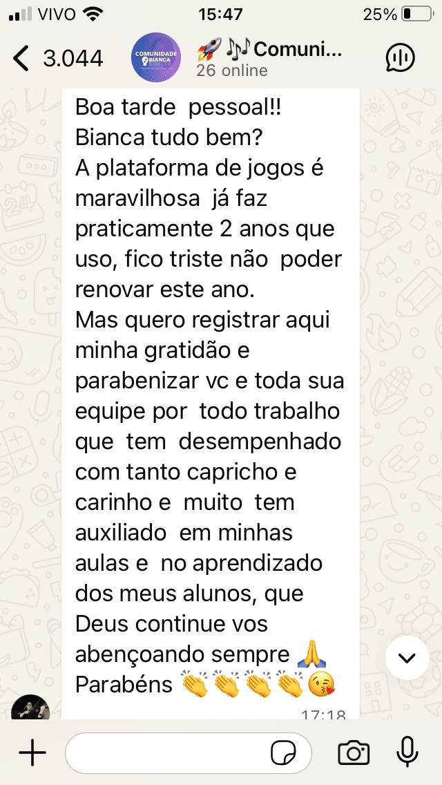 Depoimento de professor